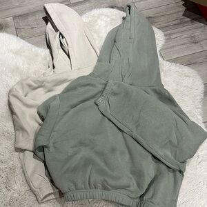 Two cropped Zara Hoodies